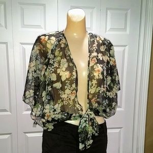 Living Doll black floral kimono-size small